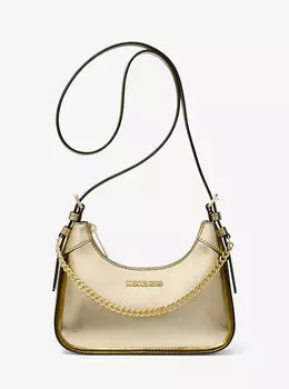 Маленькая сумка через плечо Wilma металлизированного цвета Michael Kors, желтый