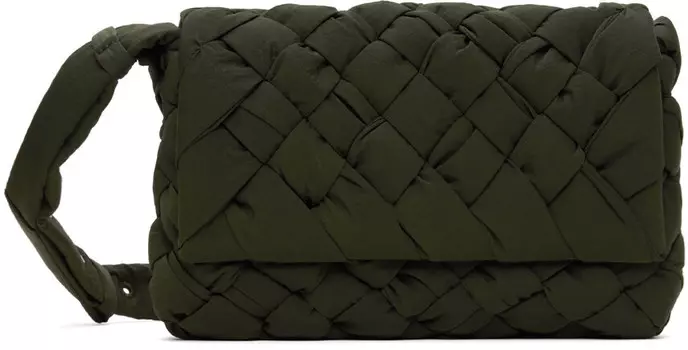 Маленькая сумка цвета хаки Rumple Bottega Veneta