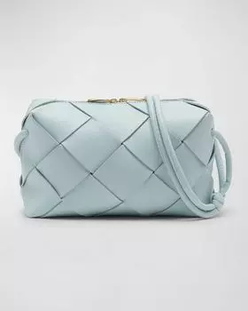 Маленькая сумка для фотоаппарата с кассетой Bottega Veneta, цвет Teal Washed-Gold