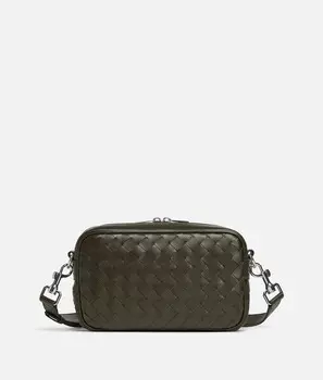 Маленькая сумка для фотокамеры Intrecciato Bottega Veneta, нейтральный/серо-зеленый