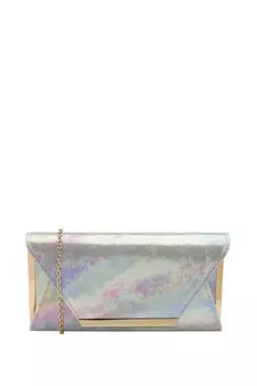 Маленькая сумка dune london из динидевони с искусственным мехом и цепочкой Lotus, серебряный