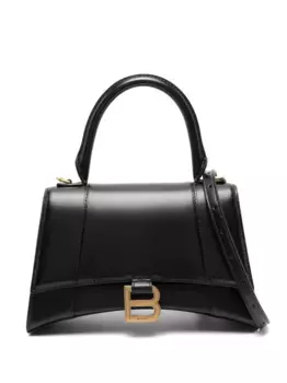 Маленькая сумка Hourglass с верхней ручкой BALENCIAGA, черный
