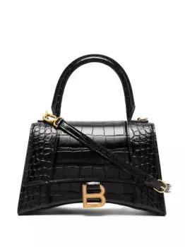 Маленькая сумка Hourglass с верхней ручкой BALENCIAGA, черный
