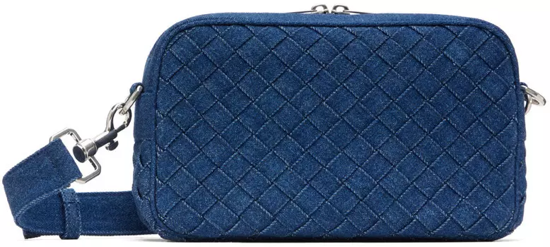 Маленькая сумка Intreccio цвета индиго Bottega Veneta, цвет Indigo/Silver