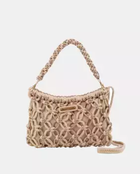 Маленькая сумка из плетеного хлопка и металлической веревки Sim Sastre, бежевый