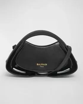 Маленькая сумка Jolie Madam с ручкой сверху из искусственной кожи Balmain, цвет Noir