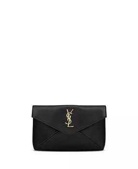 Маленькая сумка-конверт Cassandre из кожи ягненка Saint Laurent, цвет Black