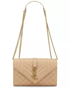 Маленькая сумка-конверт на цепочке Saint Laurent, цвет Dark Toffee