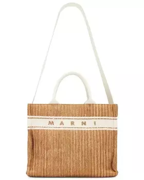 Маленькая сумка-корзина Marni, цвет Ecru & White