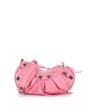 Маленькая сумка Le Cagole Giant Studs через плечо из тисненой кожи Pre-Owned Balenciaga, розовый