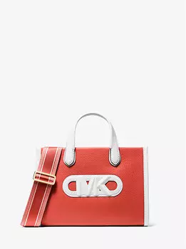 Маленькая сумка-мессенджер Gigi из шагреневой кожи с тиснением Michael Kors, коралловый