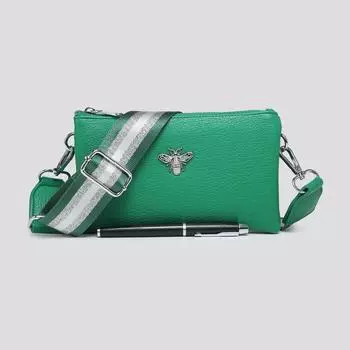 Маленькая сумка-мессенджер Tessa с двойными отделениями и широким ремешком Kitise, зеленый