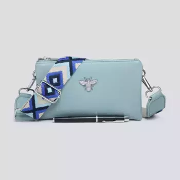 Маленькая сумка-мессенджер Tessa с двойными отделениями и широким ремешком Kitise, синий