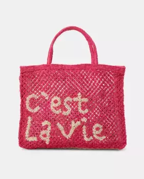 Маленькая сумка модели C'EST LA VIE WORD BAG цвета фуксии от The Jacksons, фуксия