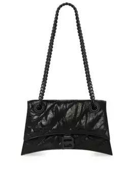 Маленькая сумка на плечо Crush с цепочкой BALENCIAGA, черный