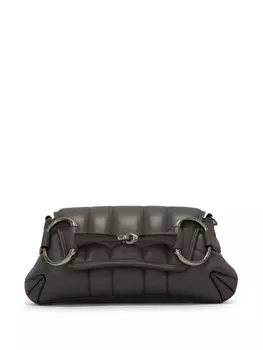 Маленькая сумка на плечо Horsebit Chain Gucci, серебристый