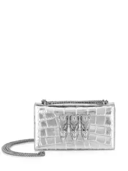 Маленькая сумка на плечо с декором Skull Philipp Plein, серебяный