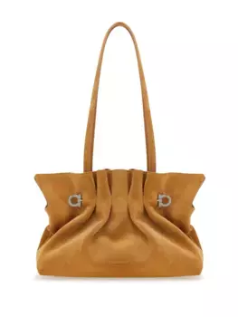 Маленькая сумка на плечо Soft Ferragamo, коричневый