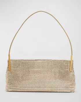 Маленькая сумка на плечо Suzanne со стразами Saint Laurent, цвет Silver