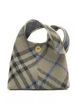 Маленькая сумка на плечо в клетку BURBERRY, серый