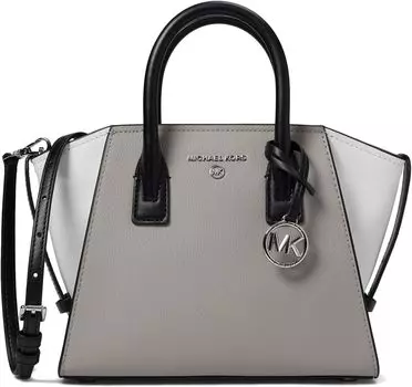 Маленькая сумка-портфель Avril на молнии MICHAEL Michael Kors, цвет Pale Grey/Optic White/Black