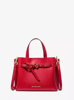 Маленькая сумка-портфель Emilia из шагреневой кожи Michael Kors, красный