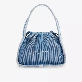Маленькая сумка ryan из эластичного хлопка с верхней ручкой Alexander Wang, цвет pebble beach