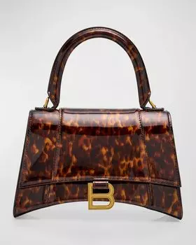 Маленькая сумка с принтом «Песочные часы» Balenciaga, цвет 2126 Brown