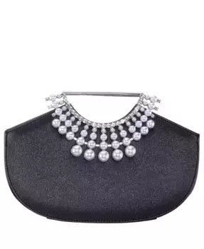 Маленькая сумка с ручкой, инкрустированная кристаллами Nina, черный