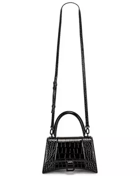 Маленькая сумка с ручкой сверху «Песочные часы» Balenciaga, черный