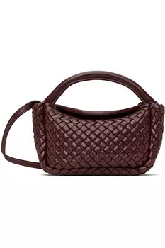 Маленькая сумка с верхней ручкой под камень Bottega Veneta, цвет barolo