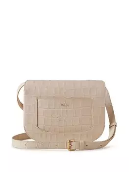 Маленькая сумка-сэтчел Pimlico с тиснением под крокодила Mulberry, бежевый