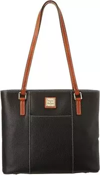 Маленькая сумка-шопер Pebble Lexington Dooney & Bourke, цвет Black w/ Tan Trim