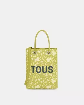Маленькая сумка-шоппер Kaos Mini Evolution салатового цвета с логотипом Tous, зеленый