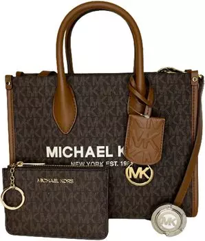 Маленькая сумка-шоппер Michael Kors Mirella на молнии с верхом в комплекте SM TZ Кошелек для монет на крючке