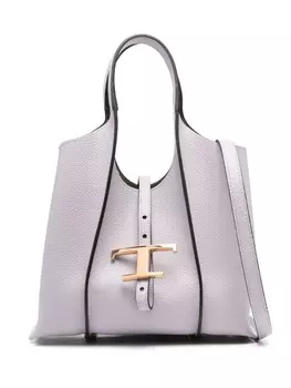 Маленькая сумка-шоппер Tod's T Timeless, серый