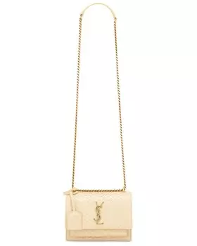 Маленькая сумка Sunset из питона Saint Laurent, цвет Deep Sand & Light Sand