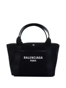 Маленькая сумка-тоут Biarritz с логотипом BALENCIAGA, черный