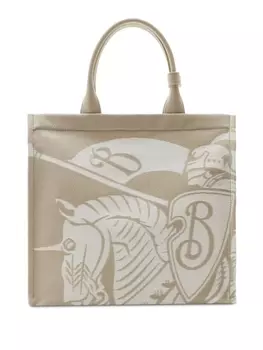 Маленькая сумка-тоут Burberry Equestrian Knight, нейтральный цвет