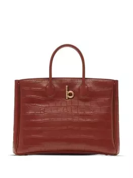 Маленькая сумка-тоут Burberry с изображением лошади-качалки, красный