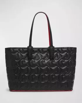 Маленькая сумка-тоут Cabata из кожи наппа с тиснением CL Christian Louboutin, цвет Black