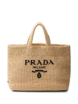 Маленькая сумка-тоут Crochet Prada, бежевый
