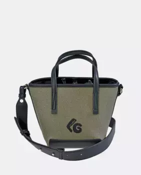 Маленькая сумка-тоут Guy Laroche с черно-серой синтетической ручкой и ремнем на плечо, зеленый