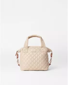 Маленькая сумка-тоут из нейлона бежевого цвета с дополнительной ручкой MZ Wallace, бежевый