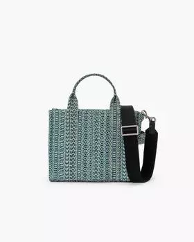 Маленькая сумка-тоут из вымытого денима с монограммой Marc Jacobs, цвет Sun Faded Denim