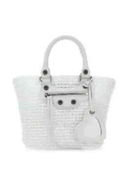 Маленькая сумка-тоут Le Cagole Panier BALENCIAGA, белый