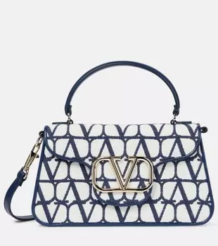 Маленькая сумка-тоут Loc Toile Iconographe Valentino Garavani, синий