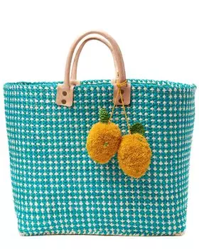 Маленькая сумка-тоут Mar Y Sol Hadley из сизаля, синий