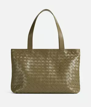 Маленькая сумка-тоут на молнии Intrecciato Bottega Veneta