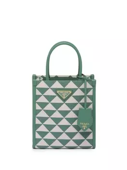 Маленькая сумка-тоут Prada Symbole, зеленый